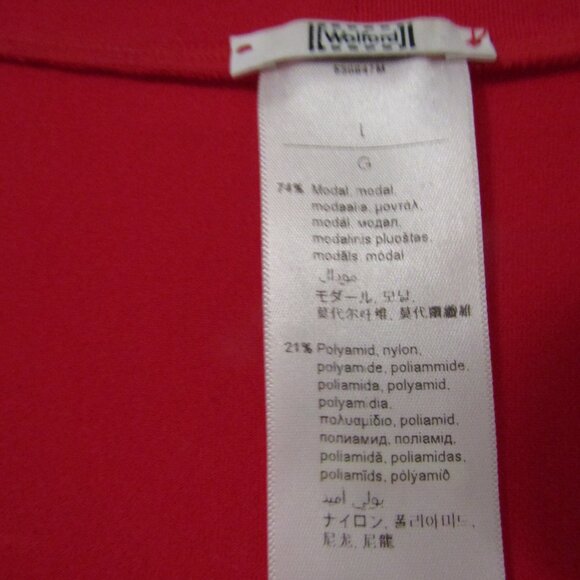 WOLFORD Red short Sleeved Scooped Neck Top--Size L/Large. - Picture 3 of 3
